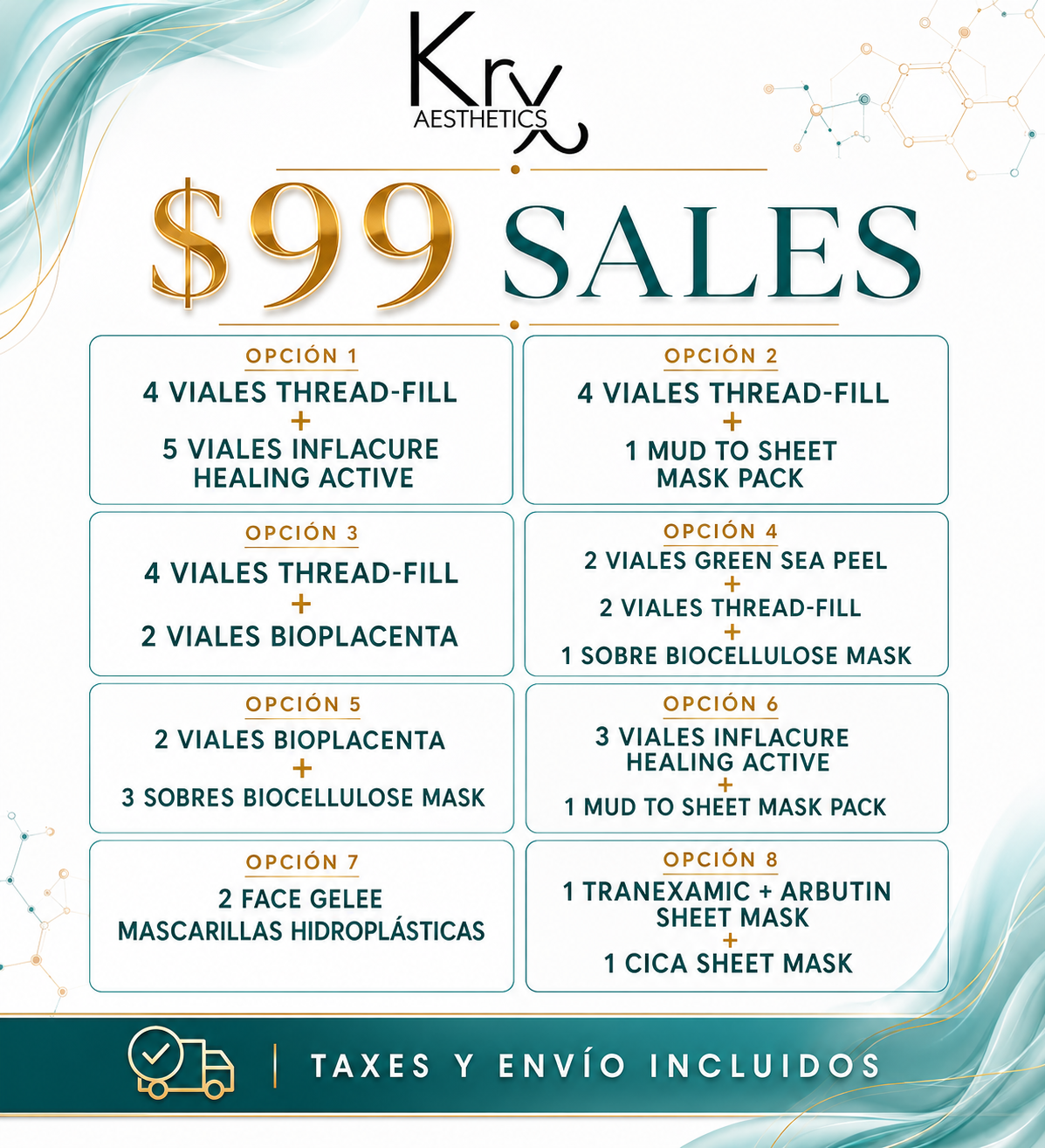 BUNDLE X $99 / taxes y envio incluidos!